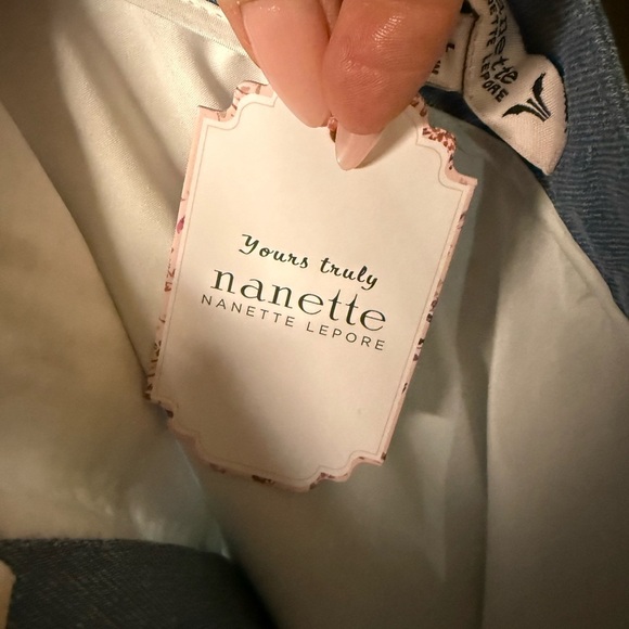 Nanette Lepore Tweed Button Front Mini Skirt Blue Multi Size L NWT - Picture 4 of 9